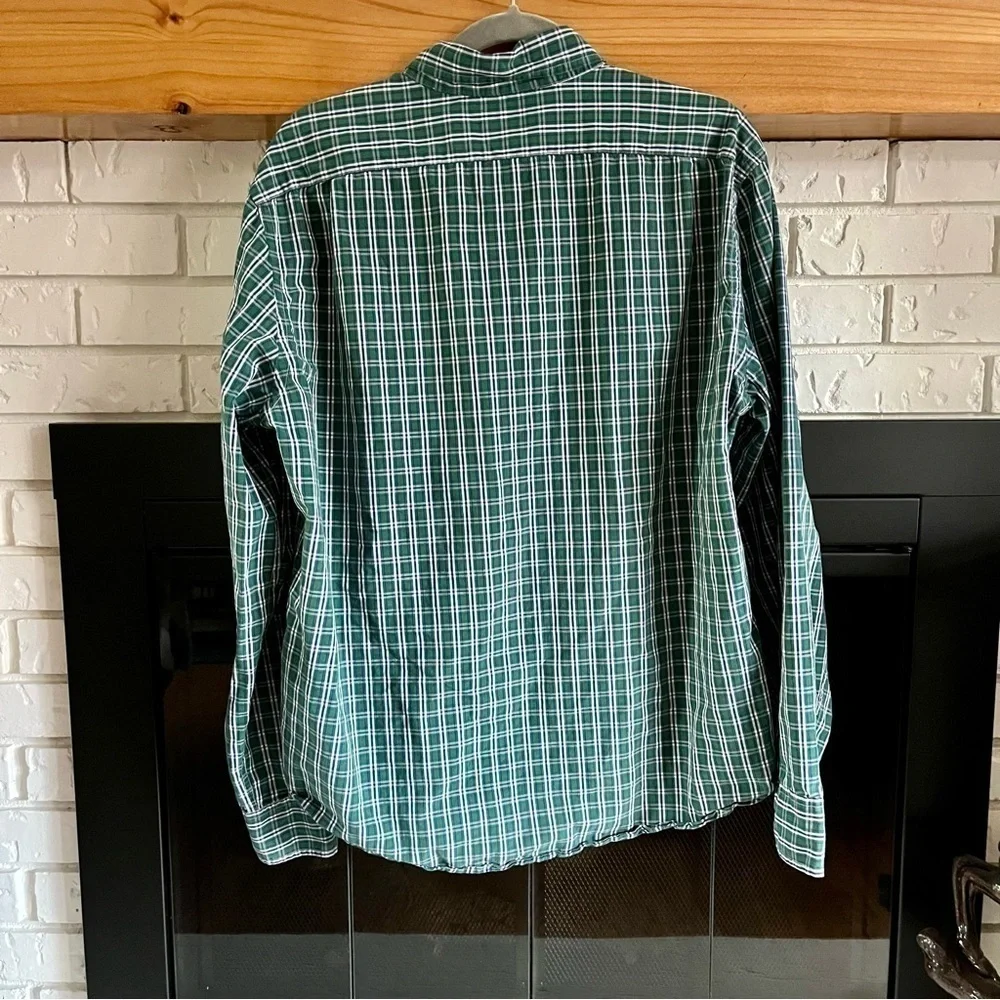Vintage J. Crew Men's Plaid Green Long Sleeve